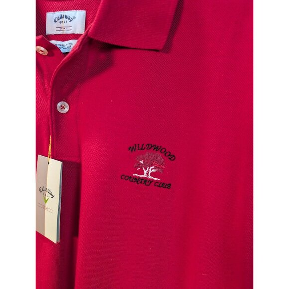 Callaway Polo Shirt Mens Large Red Performance Golf Sport Embroidered New - Picture 3 of 8